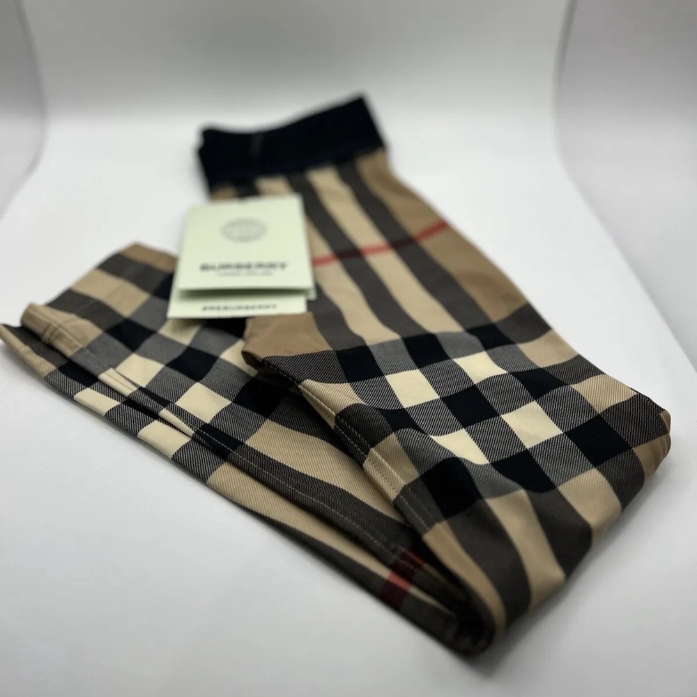 NWT Burberry Girl's Gina Stretch Jersey Nova Check Leggings Size 8